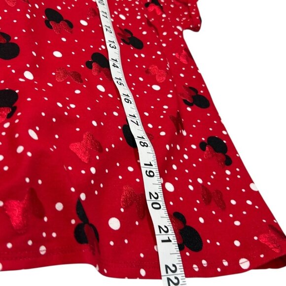 NWOT Disney Parks Minnie Mouse Red Polka Dot Tie Front - Shirt Medium - Picture 7 of 7